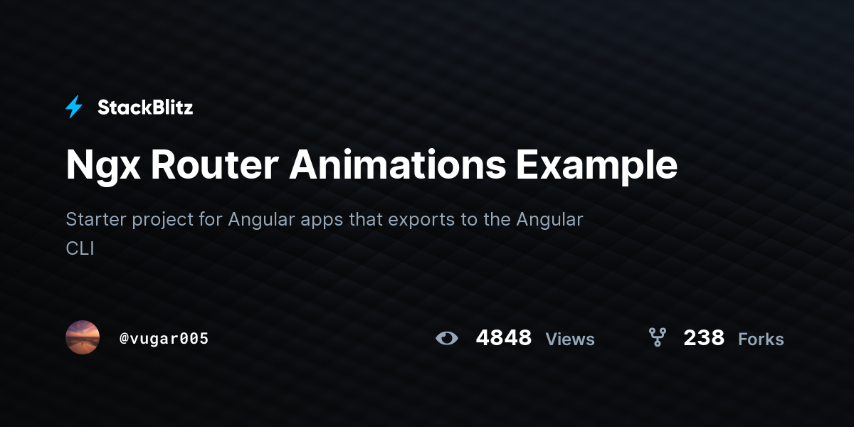 Ngx Router Animations Example - StackBlitz