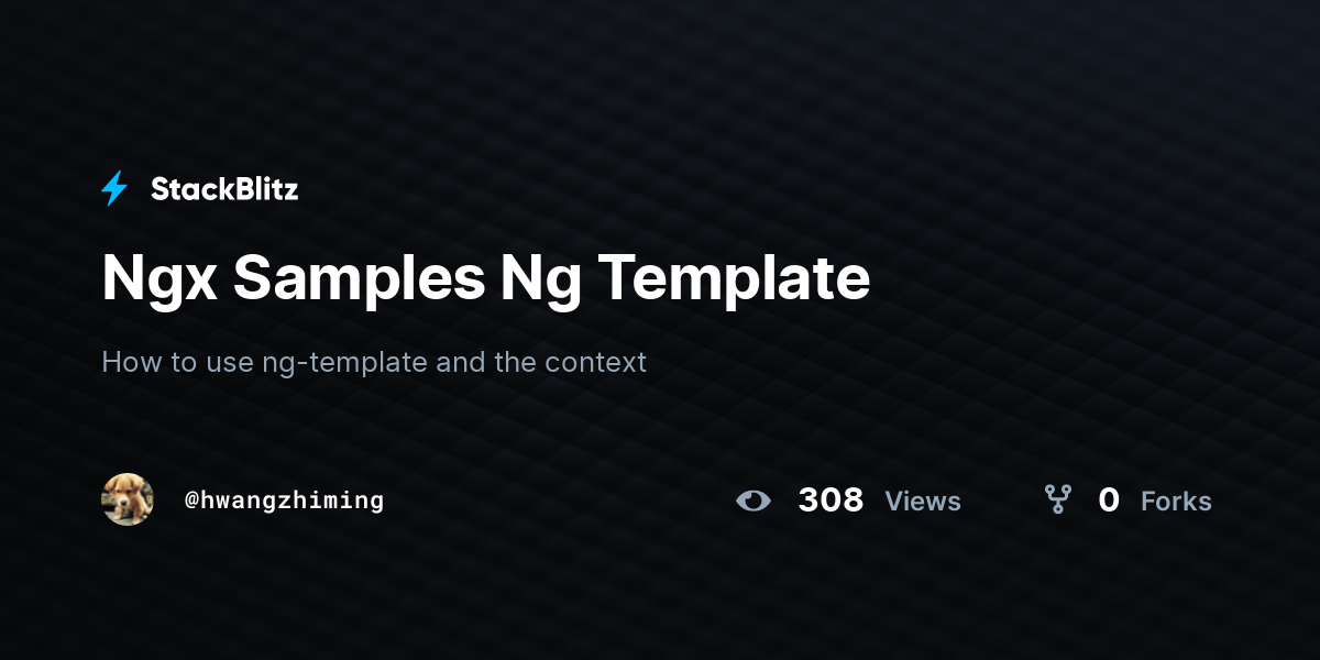 Ngx Samples Ng Template - StackBlitz