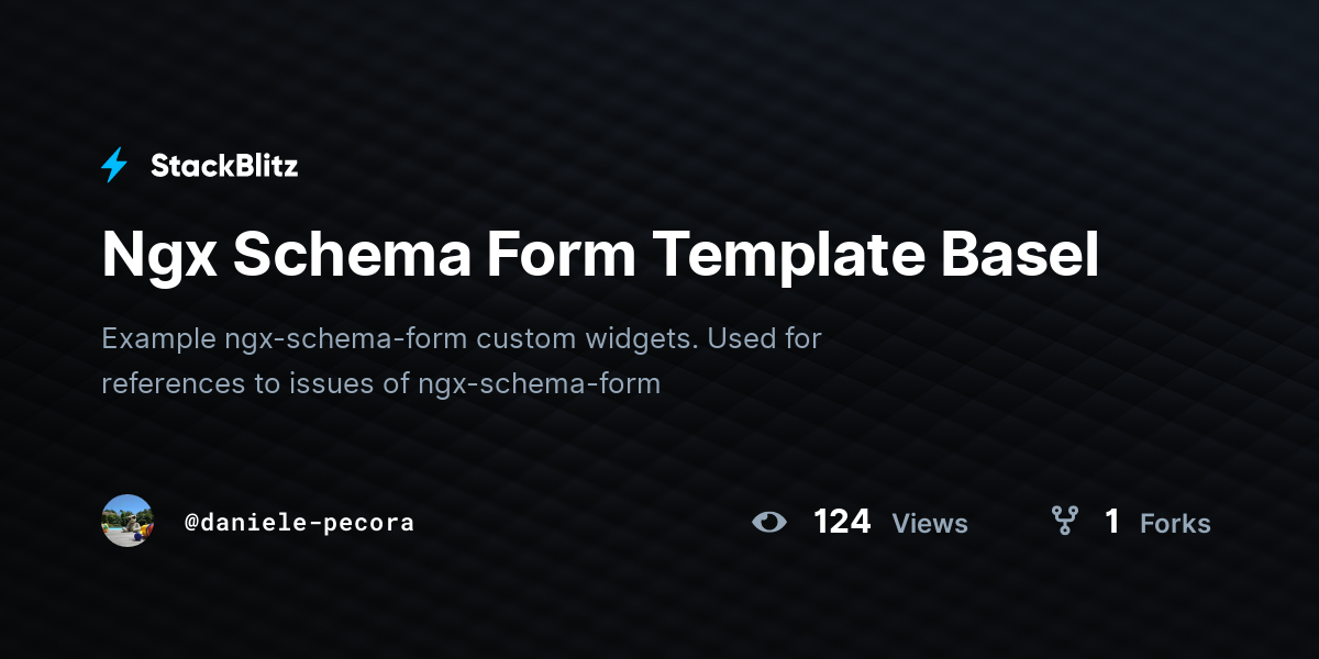 Ngx Schema Form Template Basel - StackBlitz