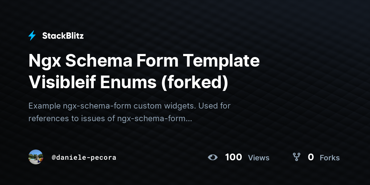 Ngx Schema Form Template Visibleif Enums (forked) - StackBlitz