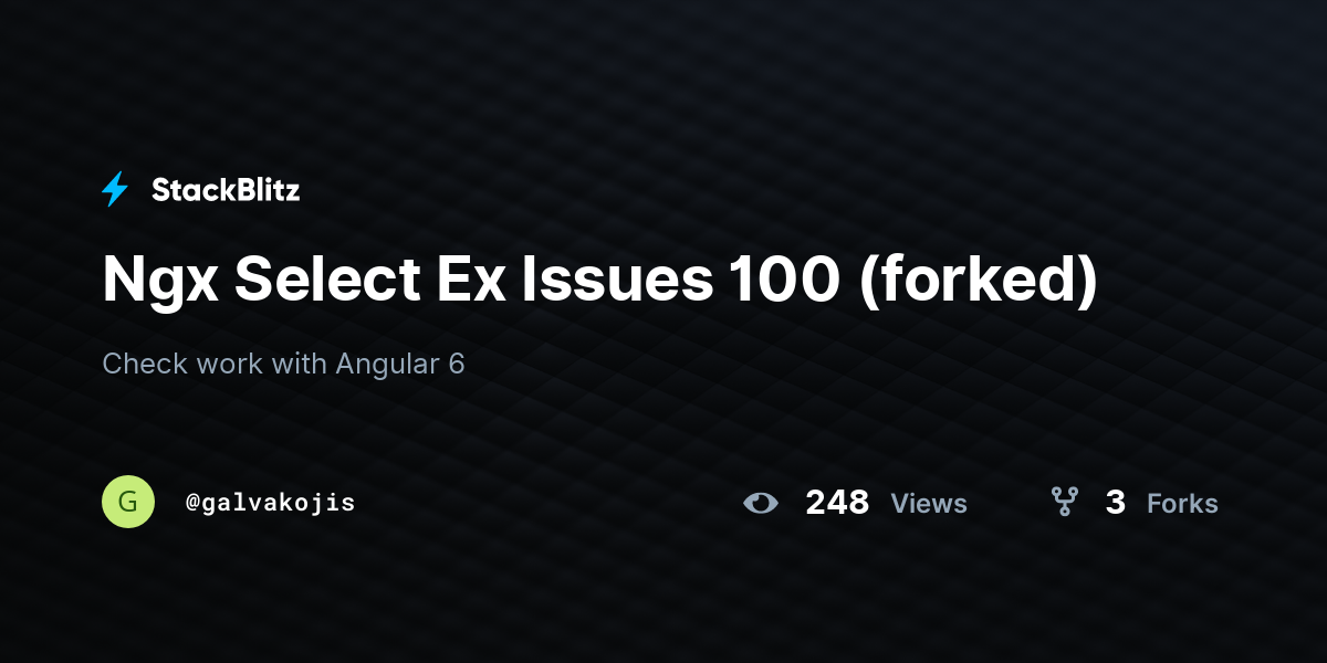 Ngx Select Ex Issues 100 (forked) - StackBlitz