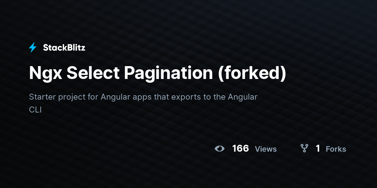 Ngx Select Pagination (forked) - StackBlitz