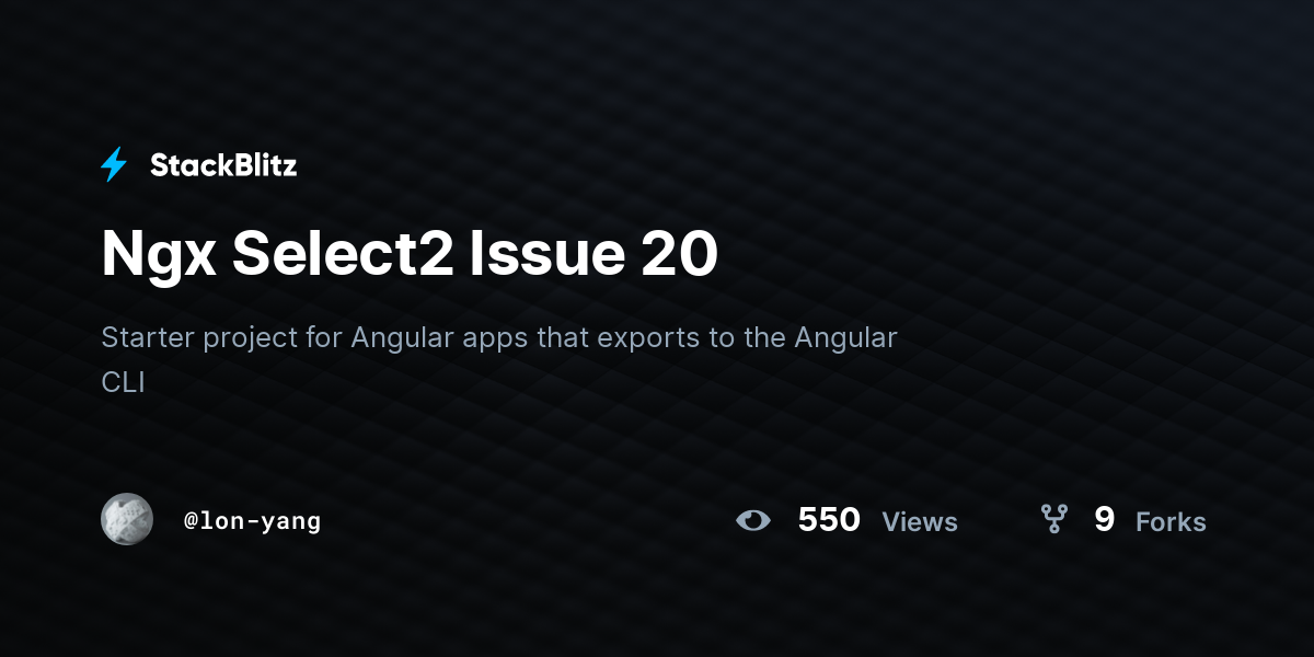 Ngx Select2 Issue 20 - StackBlitz