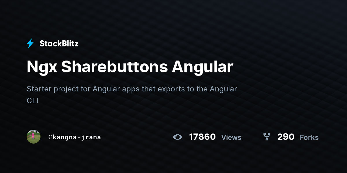 Ngx Sharebuttons Angular - StackBlitz