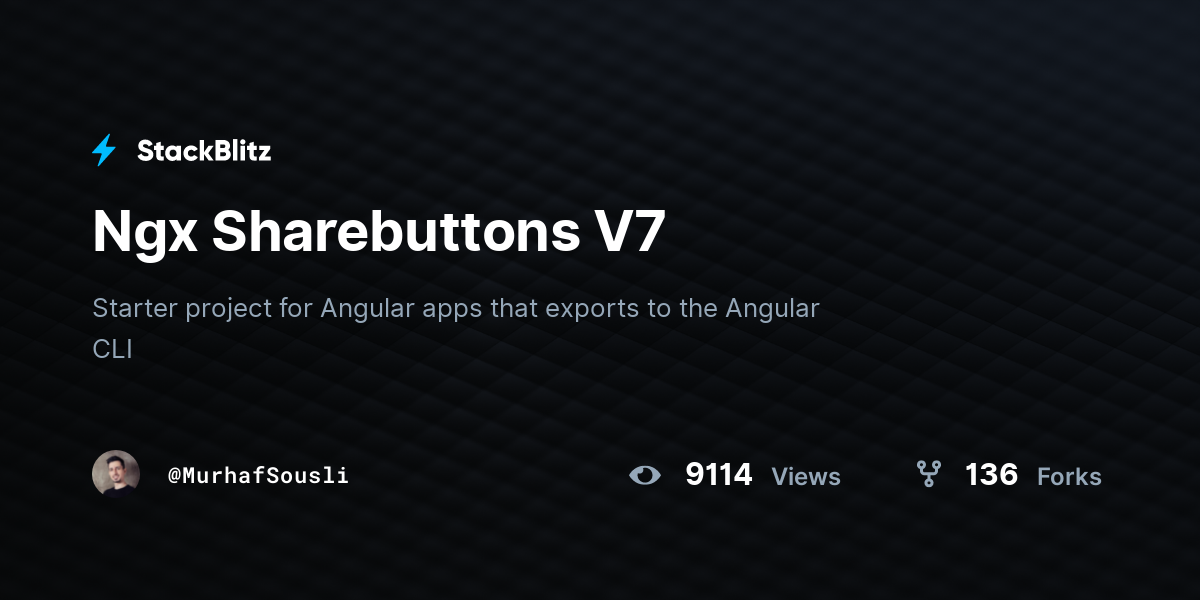 Ngx Sharebuttons V7 - StackBlitz