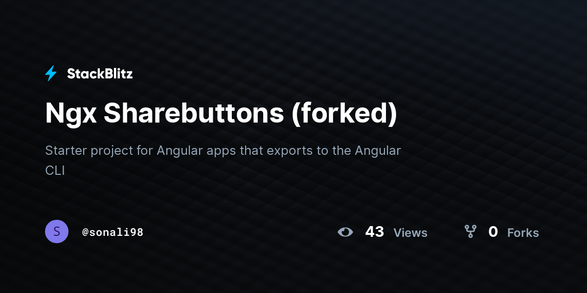 Ngx Sharebuttons (forked) - StackBlitz