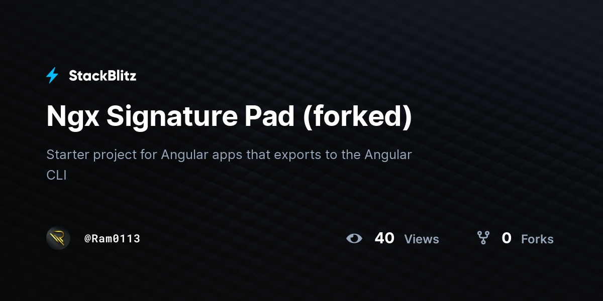 Ngx Signature Pad (forked) - StackBlitz