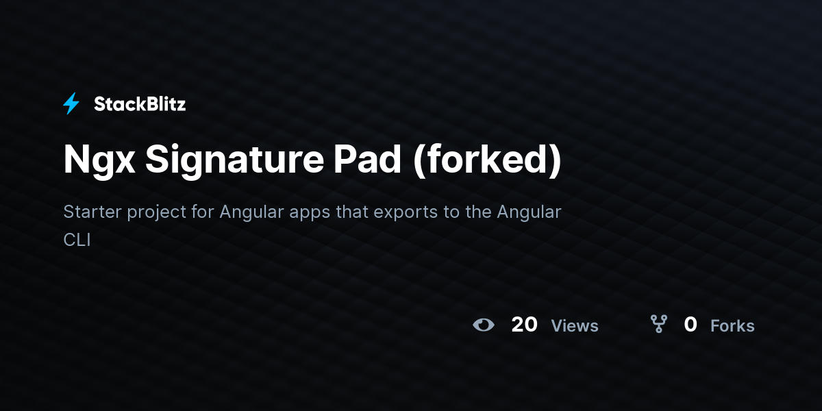 Ngx Signature Pad (forked) - StackBlitz