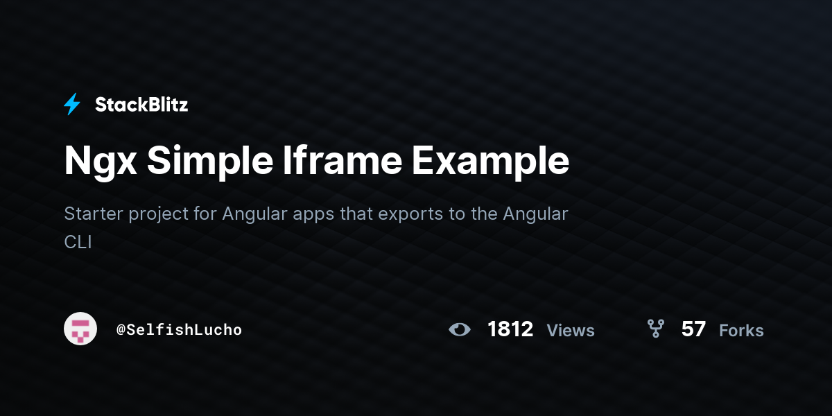 Ngx Simple Iframe Example - StackBlitz