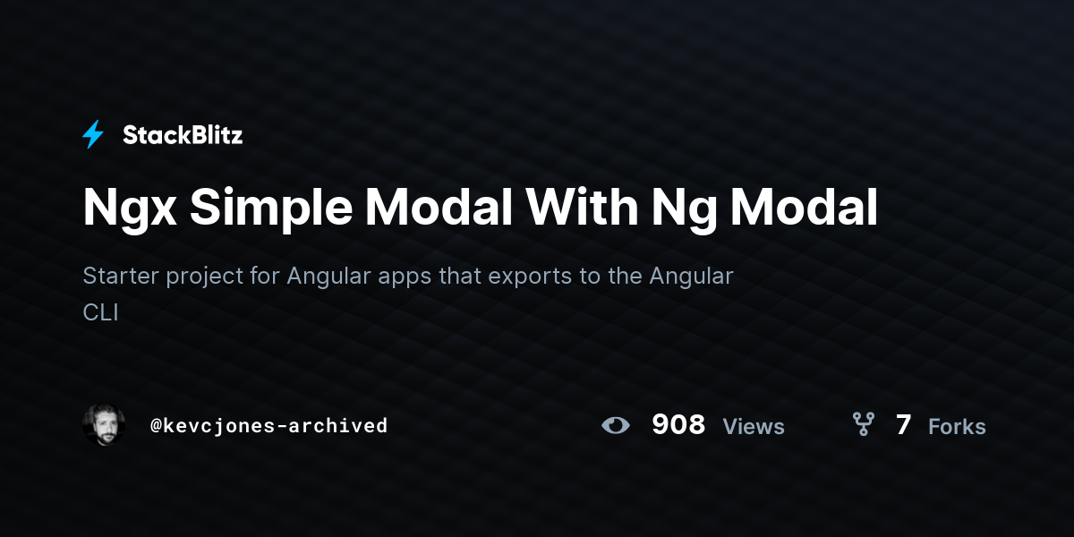 Ngx Simple Modal With Ng Modal - StackBlitz