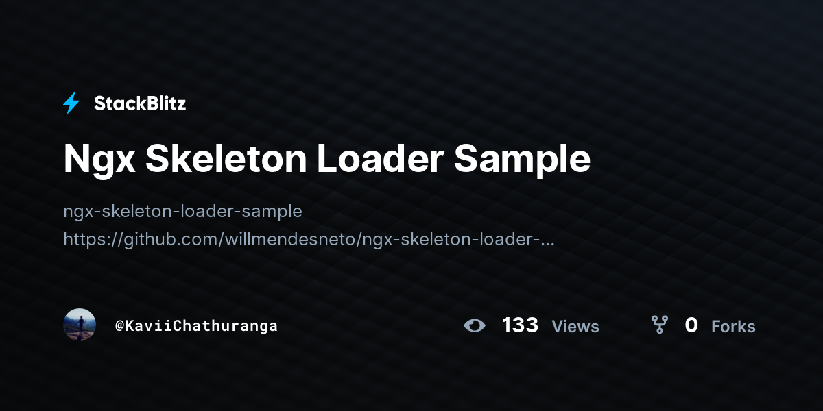 Ngx Skeleton Loader Sample - StackBlitz