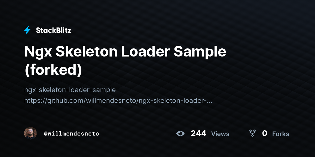 Ngx Skeleton Loader Sample (forked) - StackBlitz