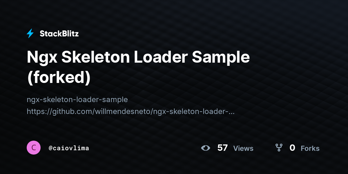Ngx Skeleton Loader Sample (forked) - StackBlitz