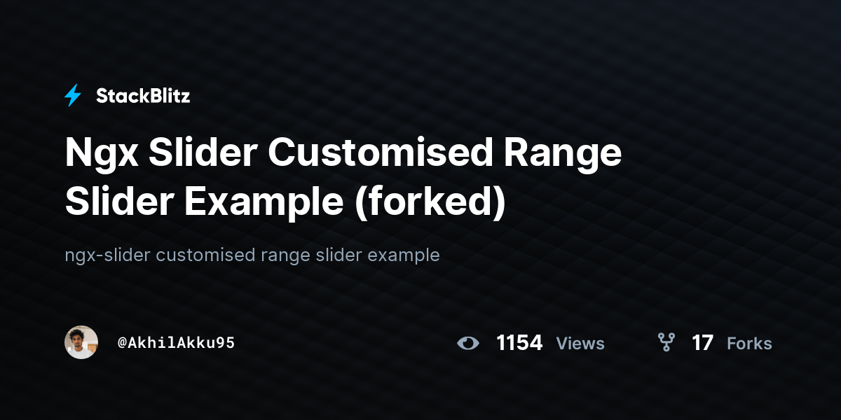 Ngx Slider Customised Range Slider Example (forked) - StackBlitz