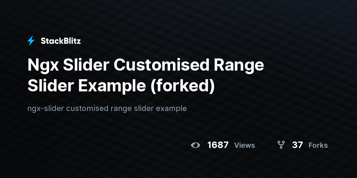 Ngx Slider Customised Range Slider Example (forked) - StackBlitz