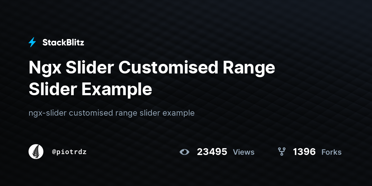 Ngx Slider Customised Range Slider Example - StackBlitz