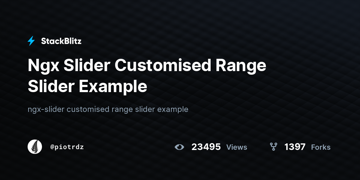 Ngx Slider Customised Range Slider Example - StackBlitz