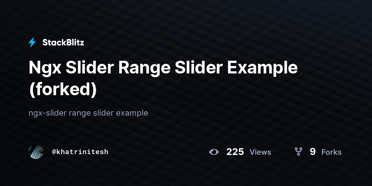 Ngx Slider Range Slider Example (forked) - StackBlitz