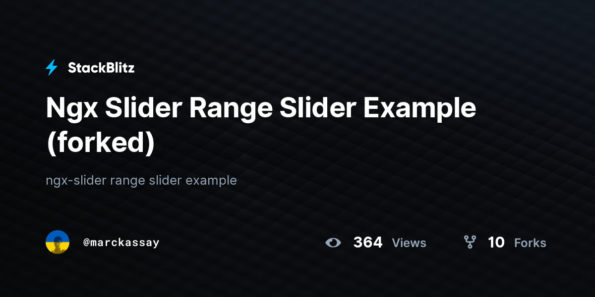 Ngx Slider Range Slider Example (forked) - StackBlitz