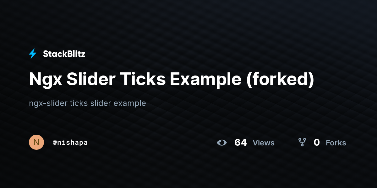 Ngx Slider Ticks Example (forked) - StackBlitz