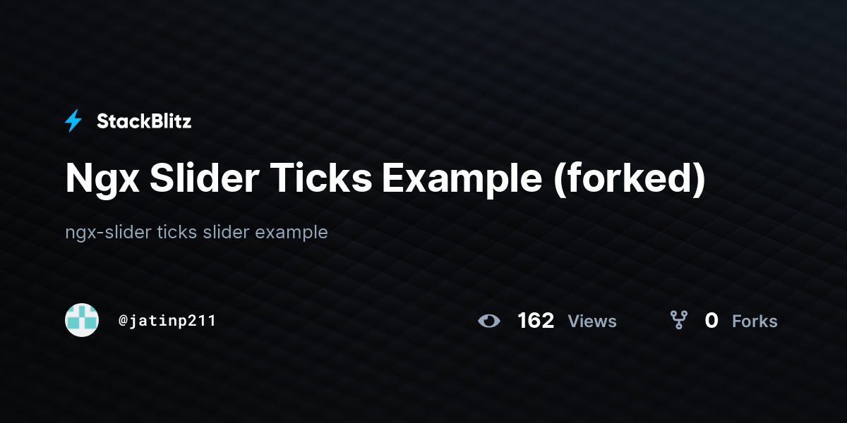 Ngx Slider Ticks Example (forked) - StackBlitz