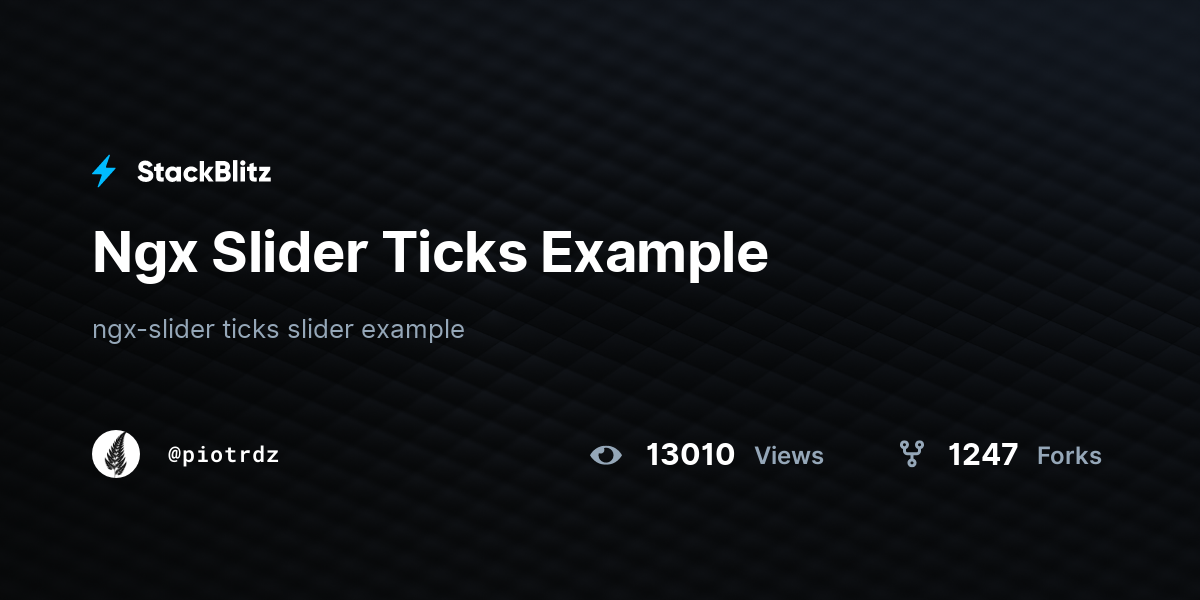 Ngx Slider Ticks Example - StackBlitz