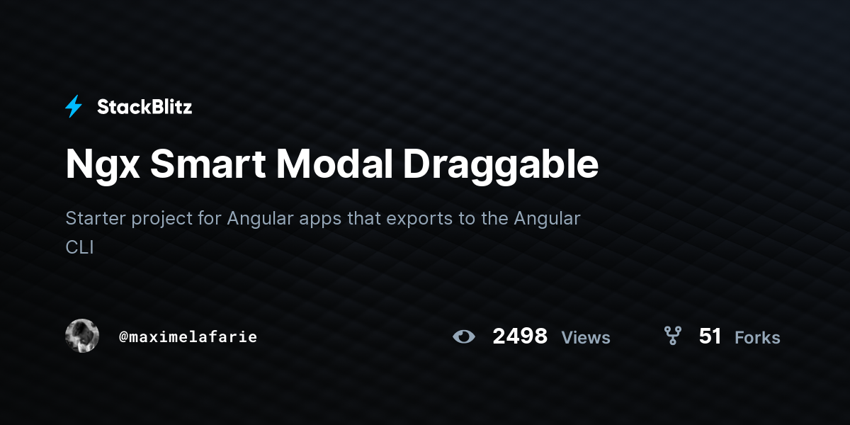 Ngx Smart Modal Draggable - StackBlitz