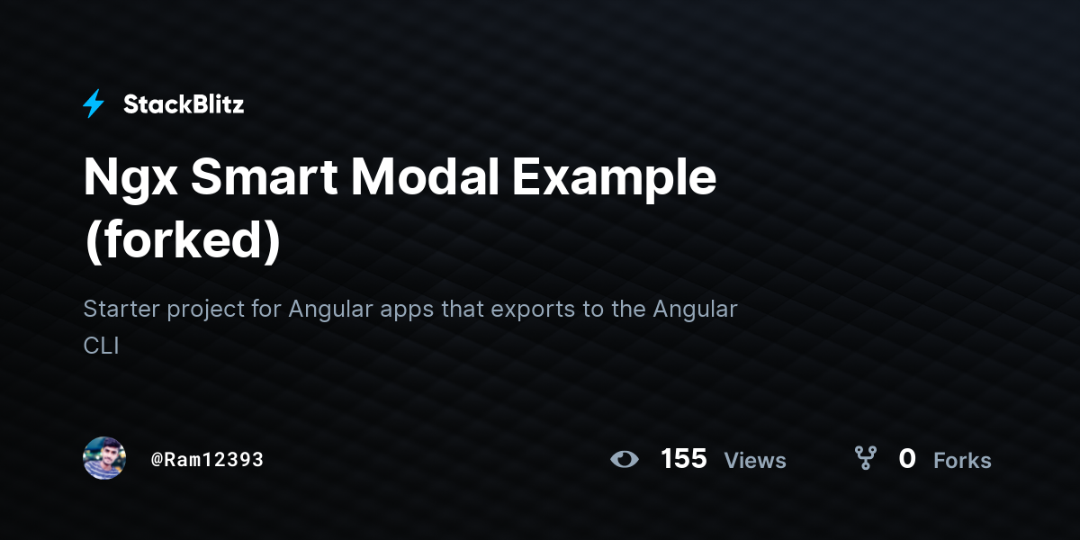Ngx Smart Modal Example (forked) - StackBlitz
