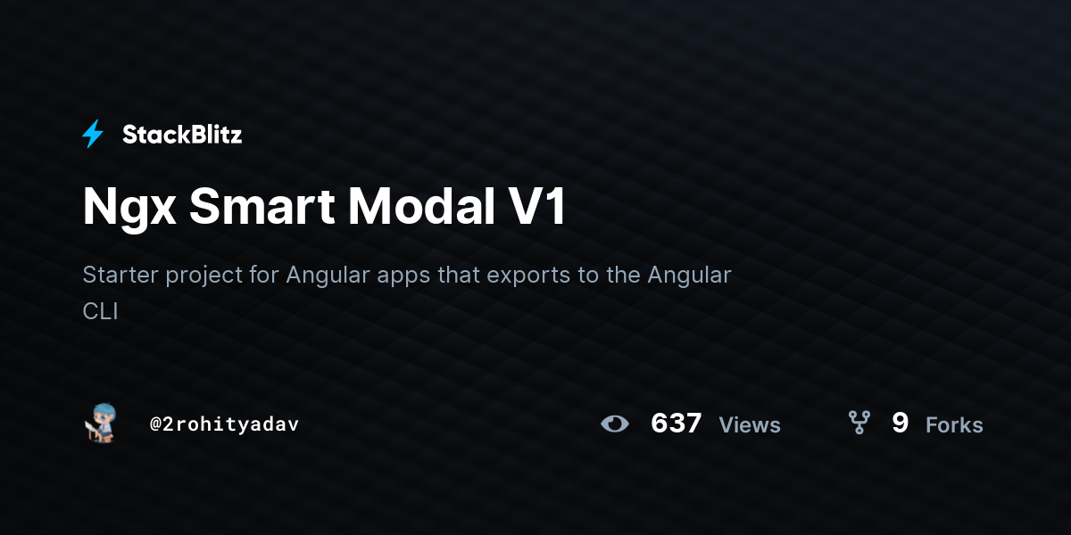 Ngx Smart Modal V1 - StackBlitz