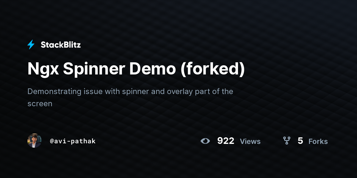 Ngx Spinner Demo (forked) - StackBlitz