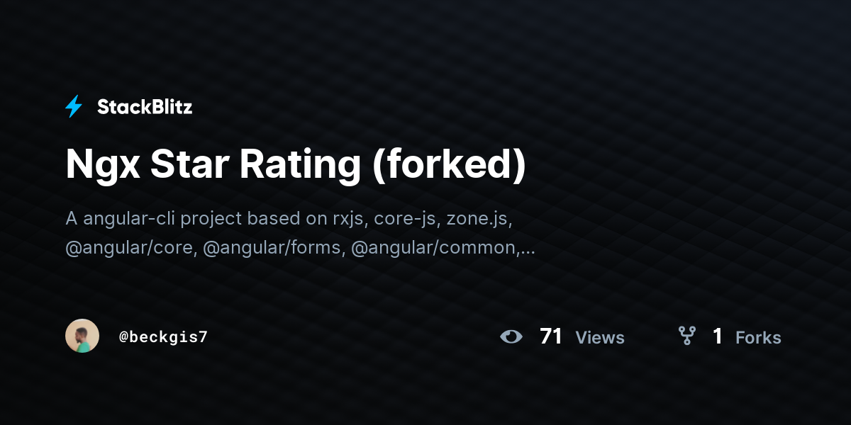 Ngx Star Rating (forked) - StackBlitz