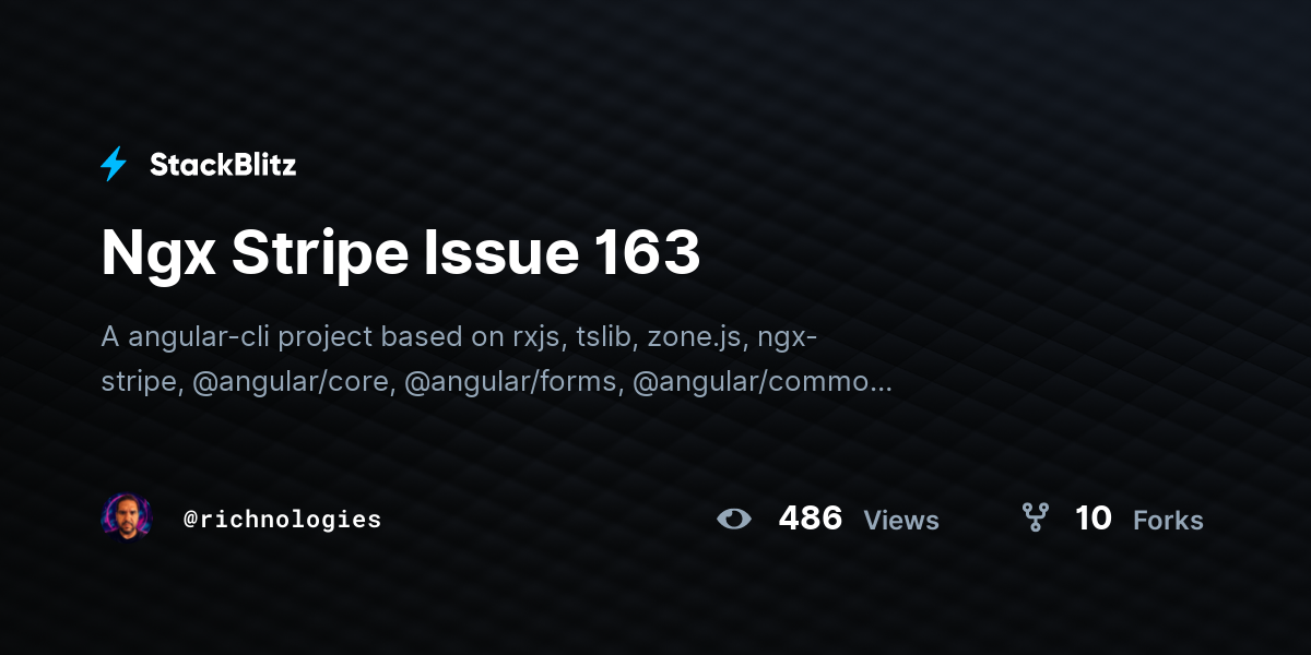 Ngx Stripe Issue 163 - StackBlitz