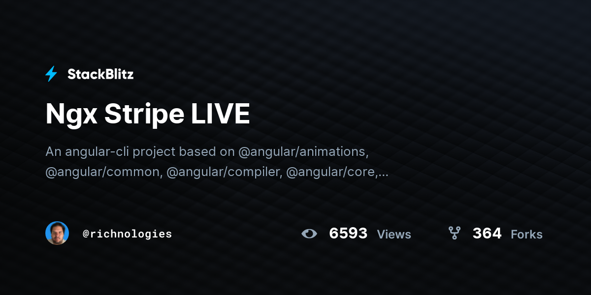 Ngx Stripe Live Stackblitz