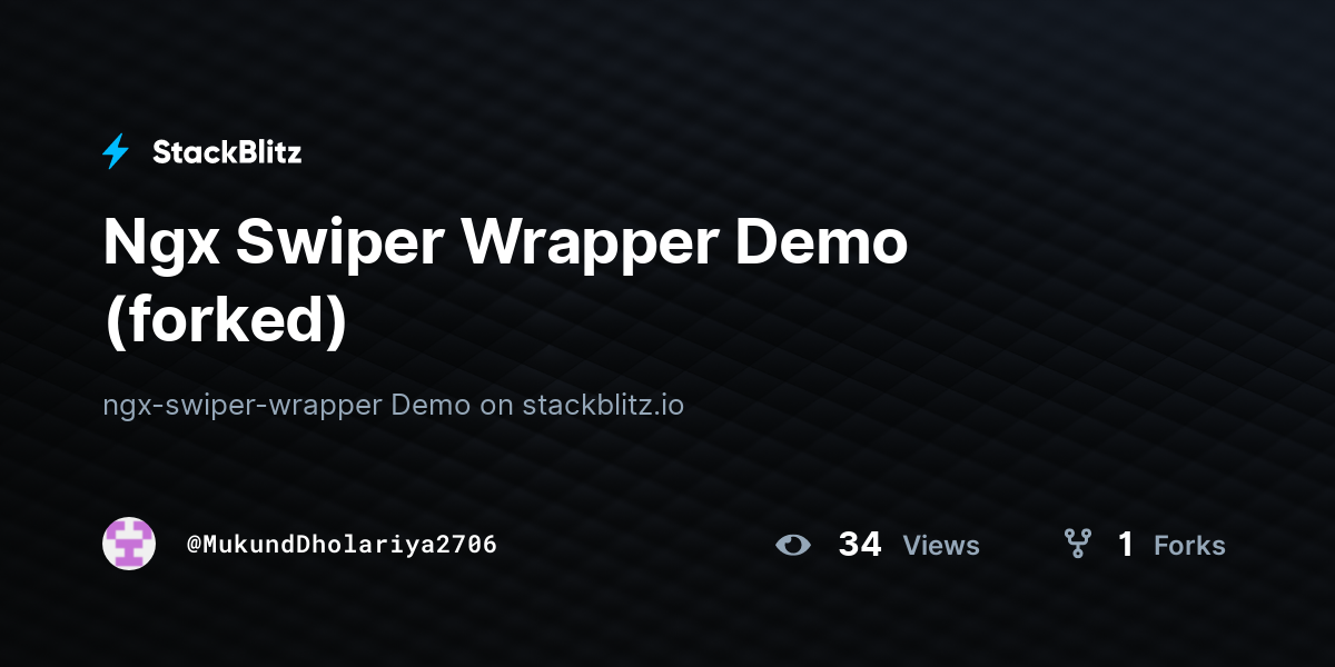 Ngx Swiper Wrapper Demo (forked) - StackBlitz