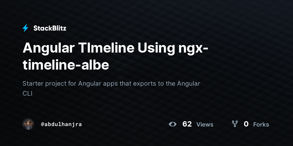 Angular TImeline Using ngx-timeline-albe - StackBlitz