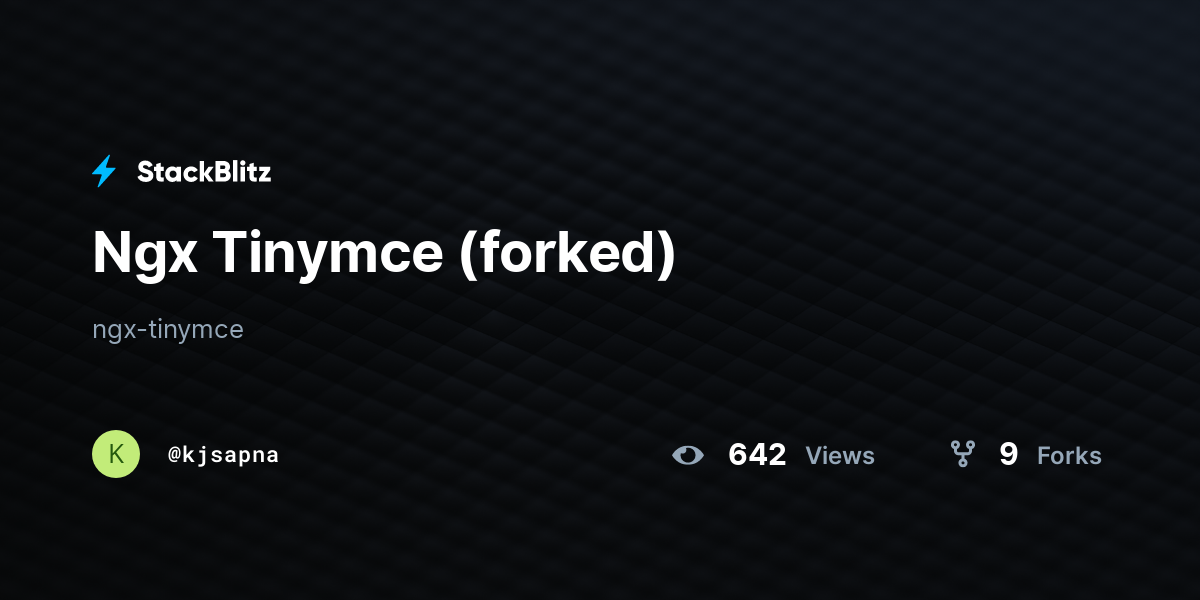 Ngx Tinymce (forked) - StackBlitz
