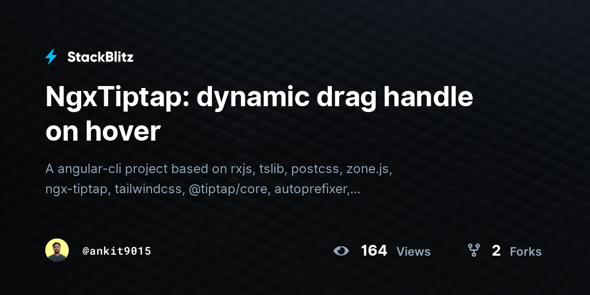 NgxTiptap: dynamic drag handle on hover - StackBlitz