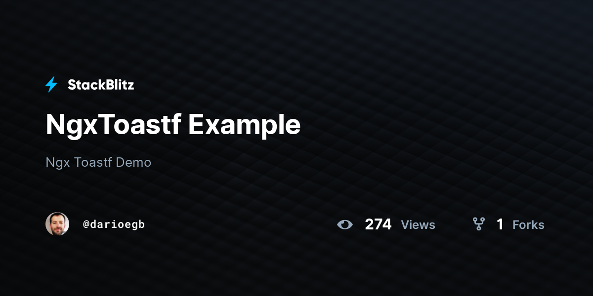 NgxToastf Example - StackBlitz
