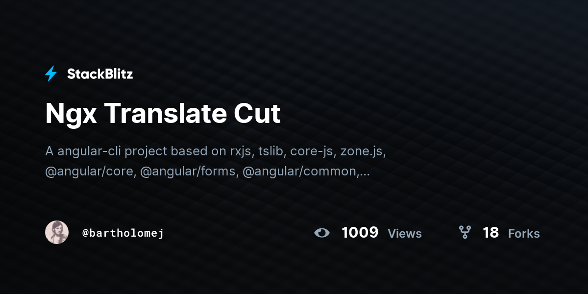 Ngx Translate Cut - StackBlitz