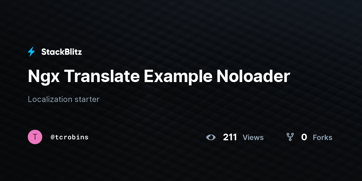 Ngx Translate Example Noloader - StackBlitz