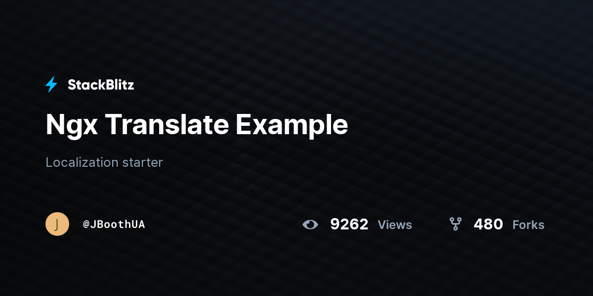 Ngx Translate Example - StackBlitz