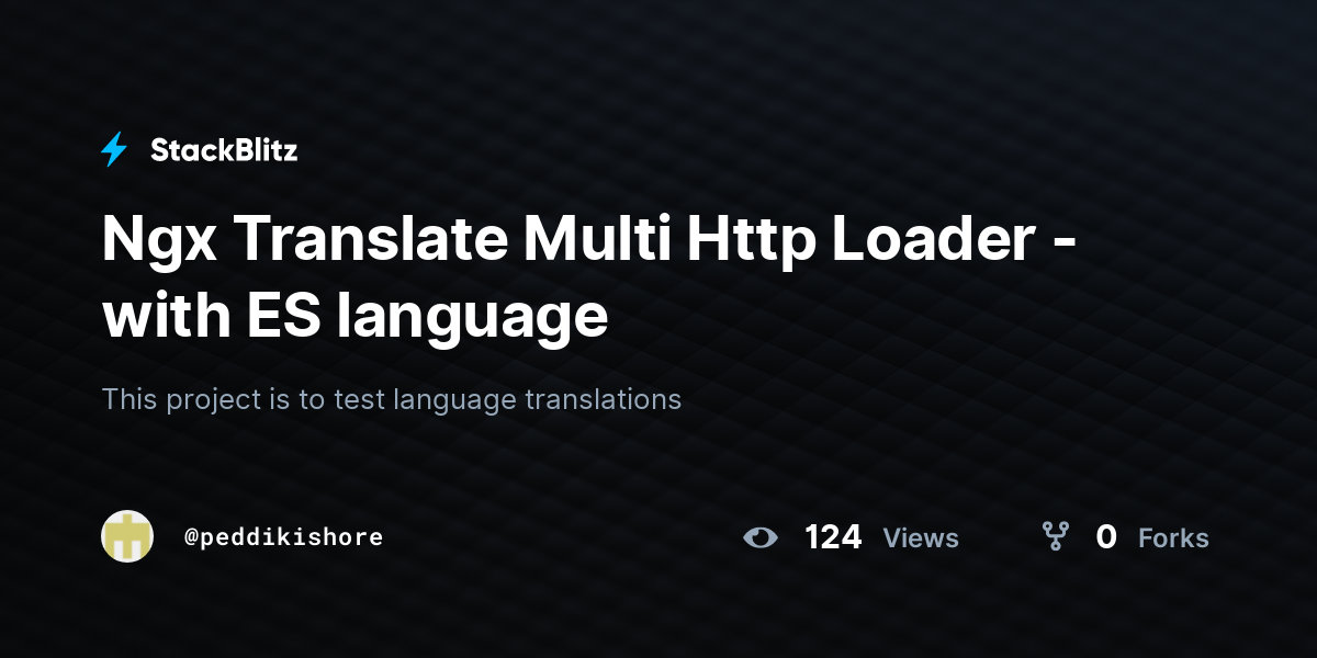 Ngx Translate Multi Http Loader with ES language StackBlitz