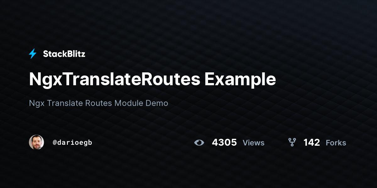 NgxTranslateRoutes Example - StackBlitz