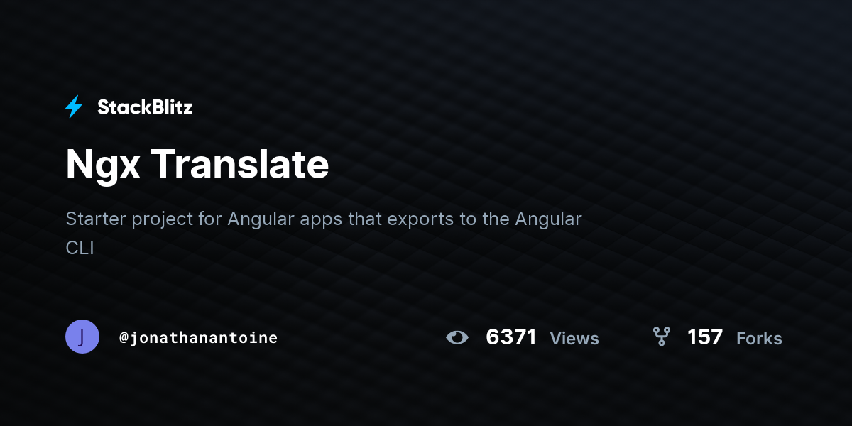 Ngx Translate - StackBlitz