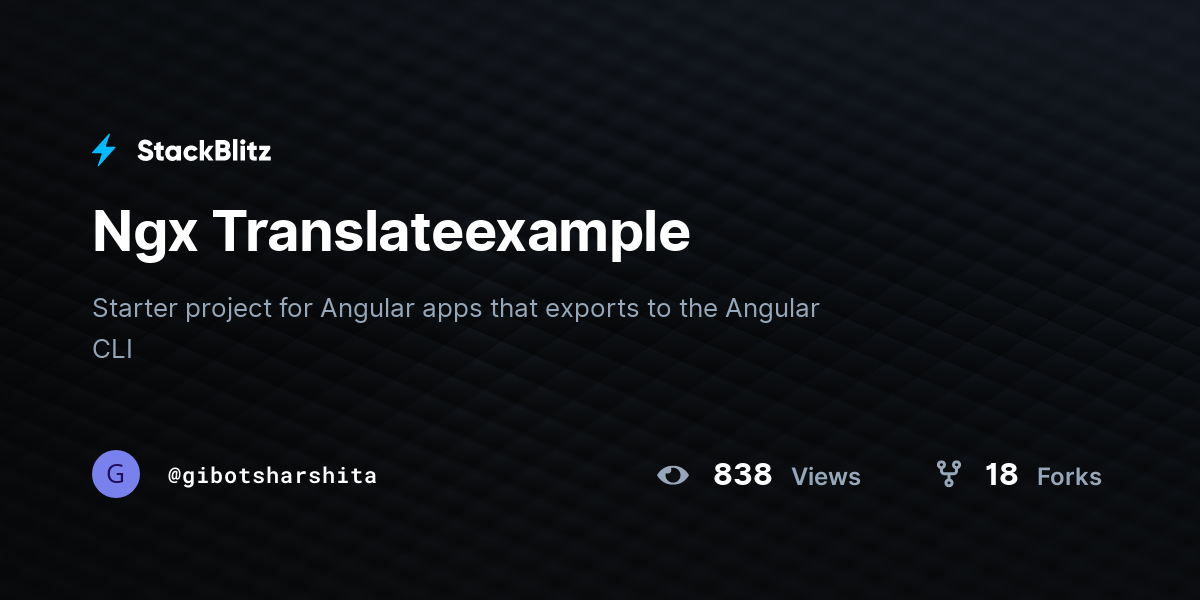 Ngx Translateexample - StackBlitz