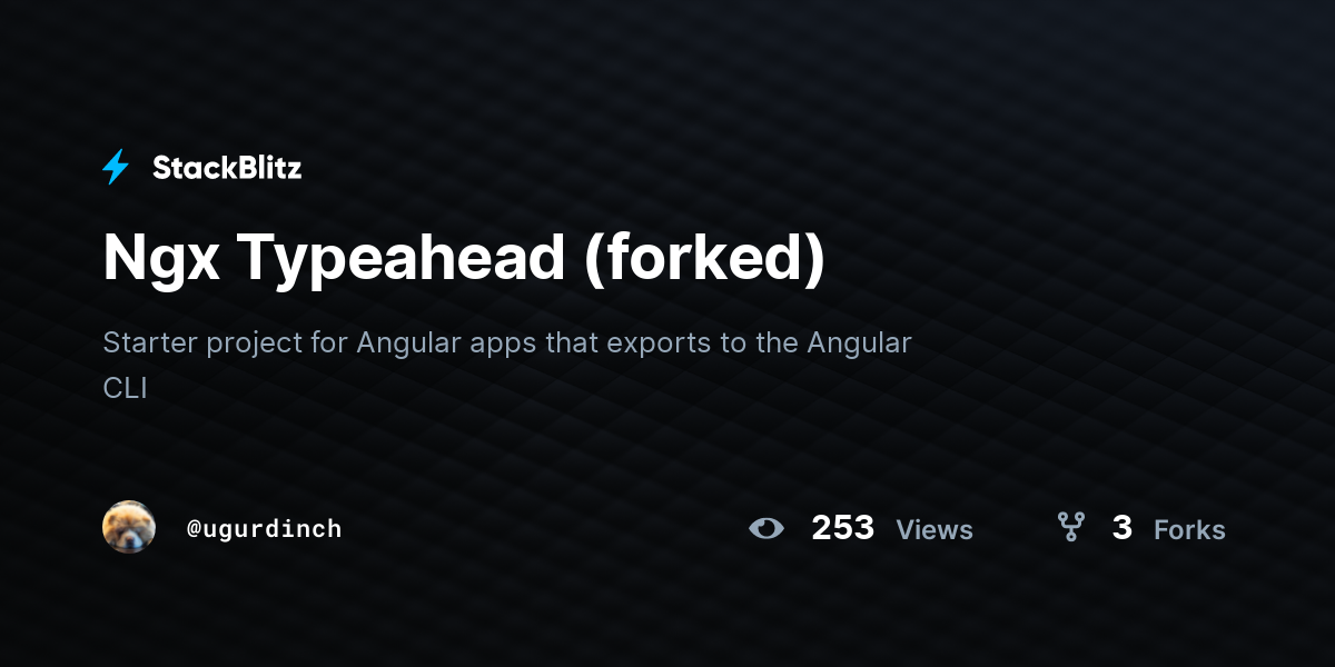 Ngx Typeahead (forked) - StackBlitz