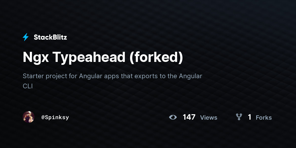 Ngx Typeahead (forked) - StackBlitz