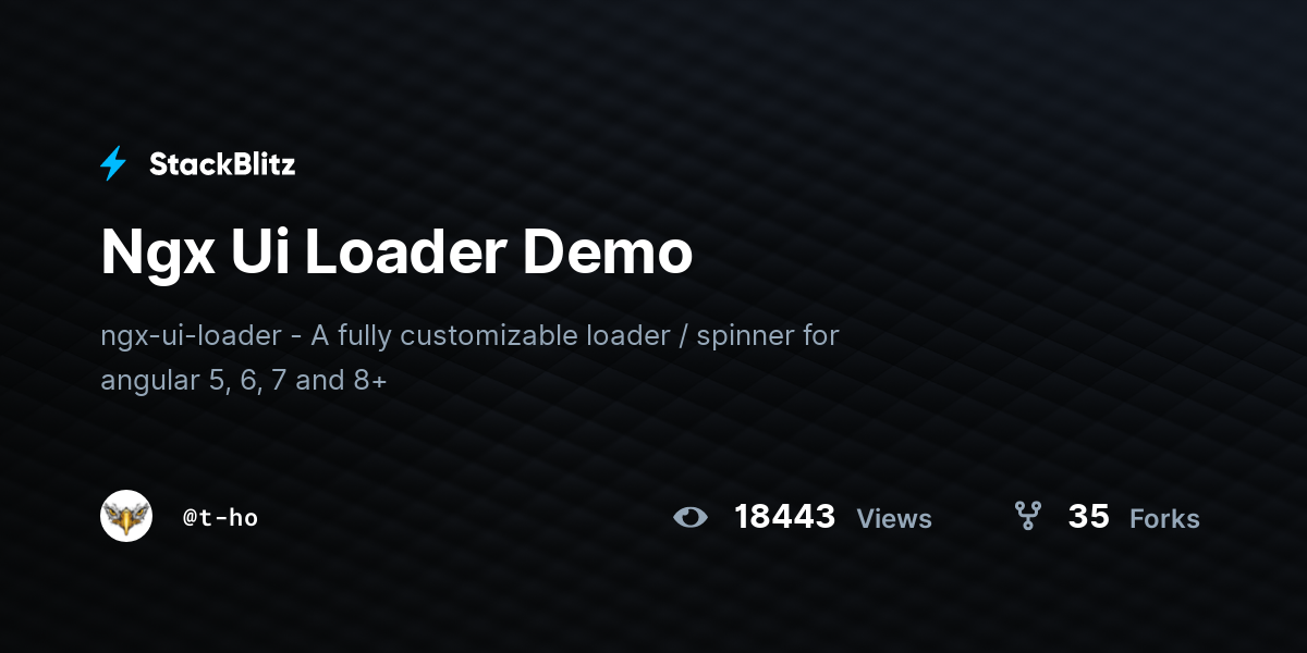 Ngx Ui Loader Demo - StackBlitz