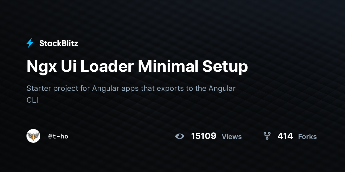 Ngx Ui Loader Minimal Setup - StackBlitz