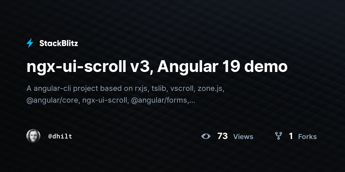 ngx-ui-scroll v3, Angular 19 demo - StackBlitz